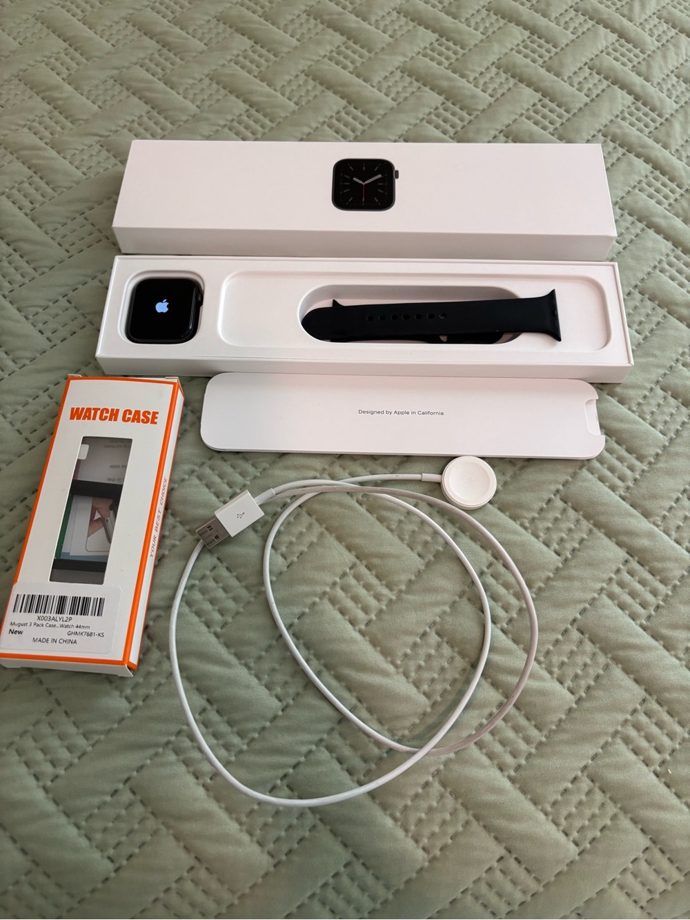 Apple series 6 Smartwatch 44MM Space Gray Aluminum Case (White Packaging)